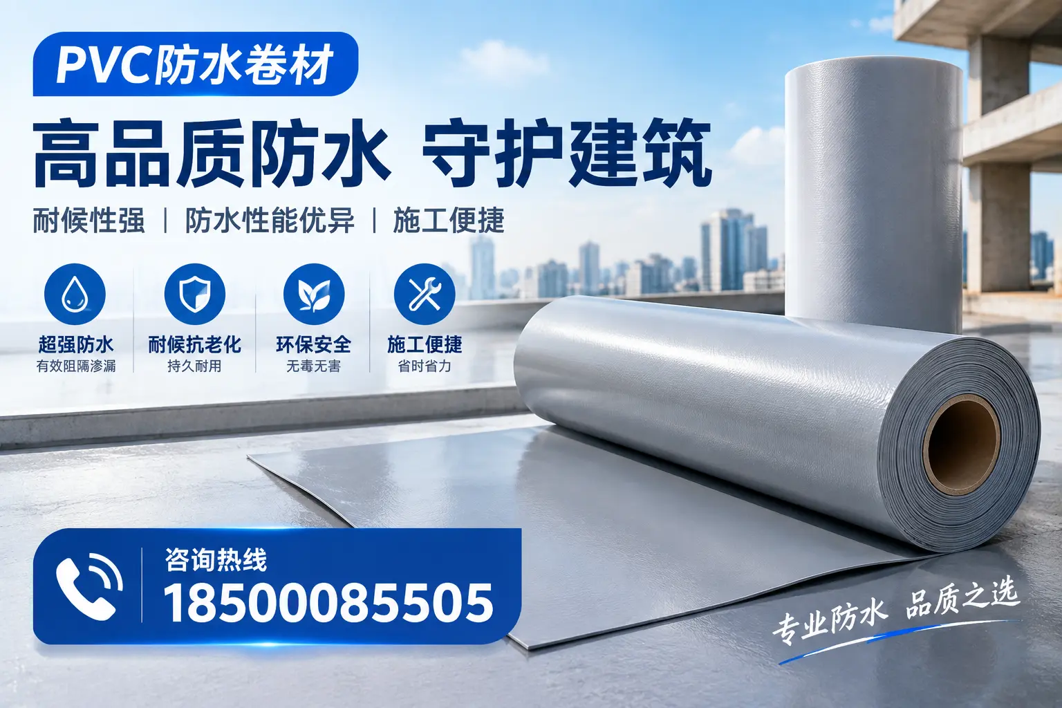 PVC防水卷材的防水效果评测，适合琼中的科学依据